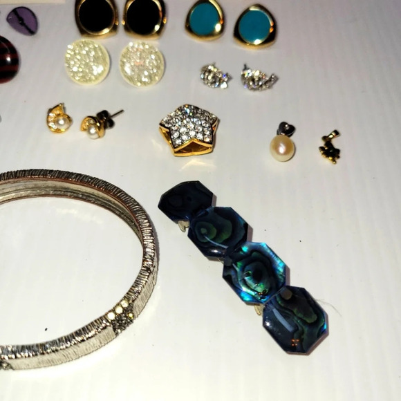 ❤️ 3 for $35 Lot of vintage jewellery earrings  cubic stone bracelet pendant - Picture 6 of 17